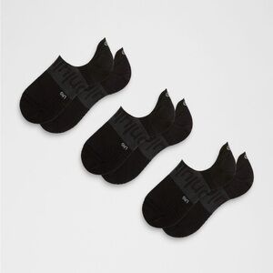 NWT Lululemon Training Power Stride Socks with Active Heel Grip No Show Black L